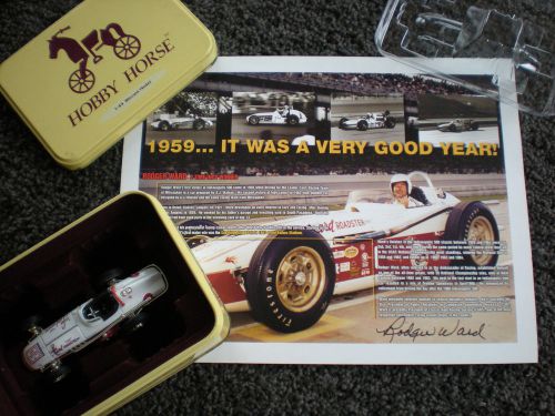 Roger ward signd picture &amp; 1962 indianapolis 500 indy #3 hobby horse diecast car