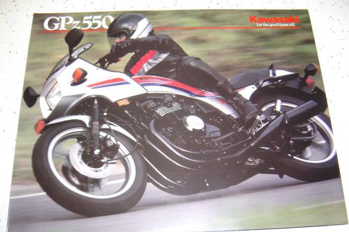 1984 kawasaki gpz550 sales brochure,genuine nos, 6 pages.