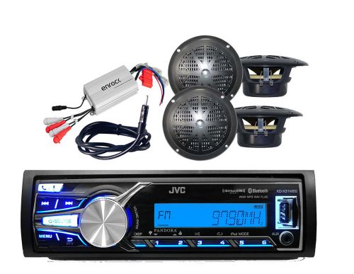 Jvc kd-x31mbs am/fm usb aux bluetooth radio. 4 black speakers, 800w amp, antenna