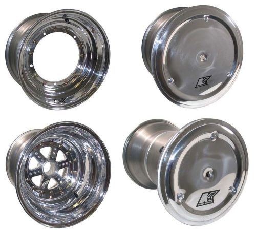 Keizer midget aluminum wheel set,13&#034;,31 spline w/center,beadlock,cover,polished