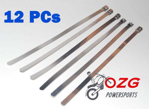 12 zip tie 12" stainless steel exhaust pipe race wrap drag hot rod car truck bug