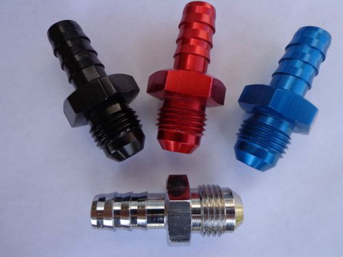 Blue fitting for  fuel line 6an threads to 3/8" barb