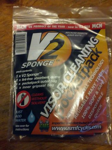 V2 sponge helmet visor cleaning pocketpack $5each or 3 for $10