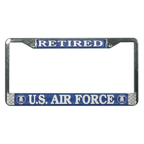 U.s. air force retired chrome license plate frame - lfaf02