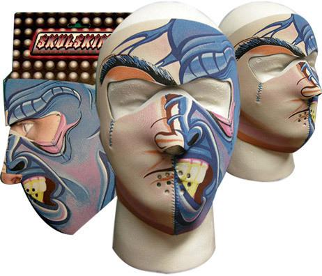 2 in 1 reversible motorcycle biker, ski mobile neoprene face mask - two face mas