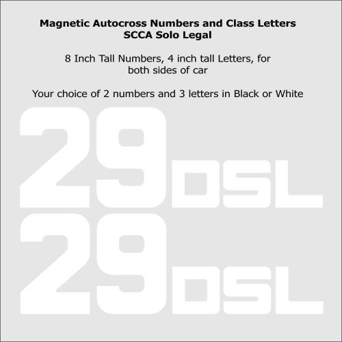 Reusable vinyl autocross and track day numbers and class letter package