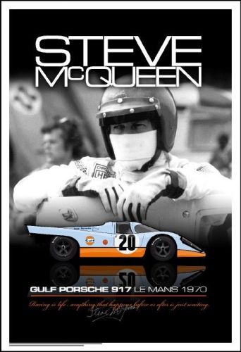 Porsche steve mcqueen gulf 917 lemans 1970 go time poster new
