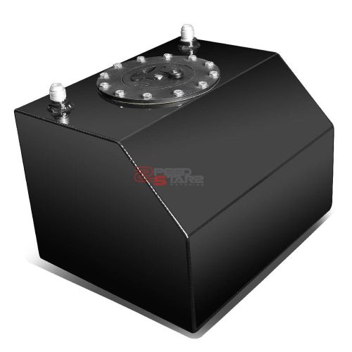 4 gallon lightweight black coat aluminum fuel cell tank/2" sump+cap+level sender