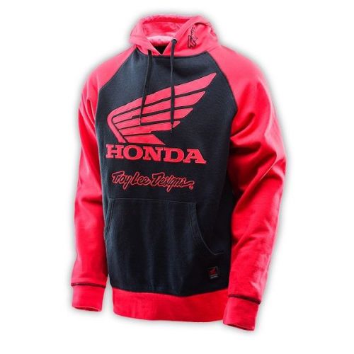 Troy lee designs 2016 honda wing raglan mens pullover hoodie black/red