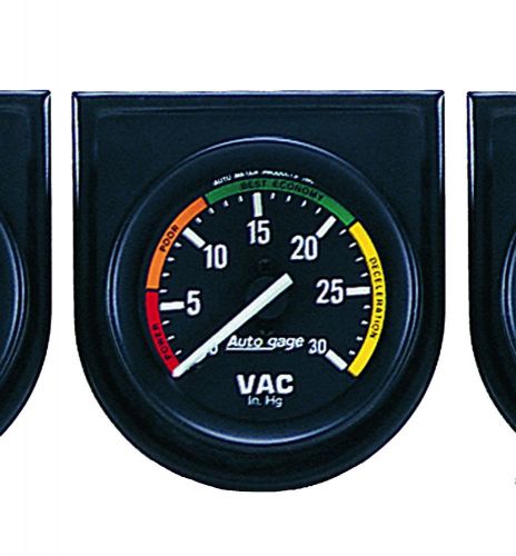 Auto meter 2337 autogage vacuum gauge panel 2 1/16&#034; 30&#034; hg. w/6&#039; nylon tubing