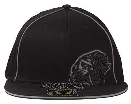 Arctic cat men's reflective cathead flat brim bill cap hat - black 5243-12_