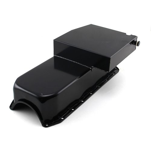 Chevy sbc 350 7qt circle track driver side 2pcs rms black oil pan