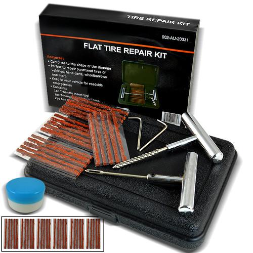44pc diy fix flat tire repair kit car truck motorcycle at home plug patch tires