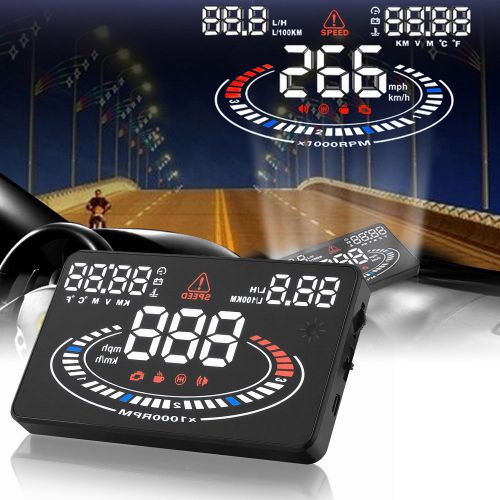 5.5" head up car 2d vison windscreen speed display projector obd2 obdii interfac