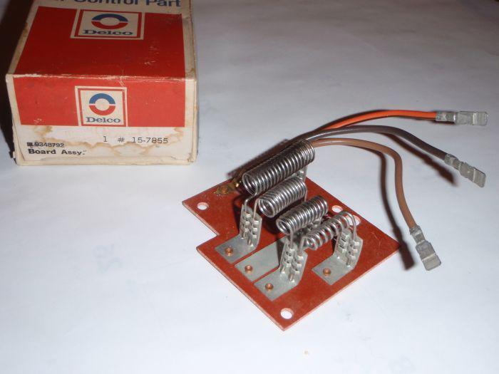 Nos gm delco air conditioning blower resistor board 76 77 78 79 80 seville new
