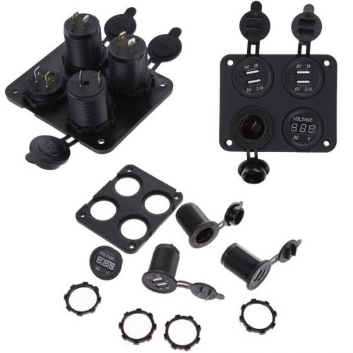 Car 4 usb port plug cigarette socket lighter adapter voltage meter for iphone 6s