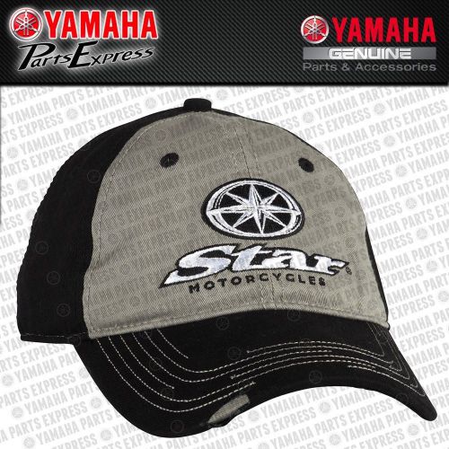 New genuine yamaha star distressed hat bolt raider stryker road str-14hds-bk-ns