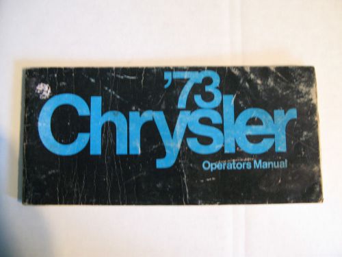 1973 chrysler full size car owners manual    glovebox  z