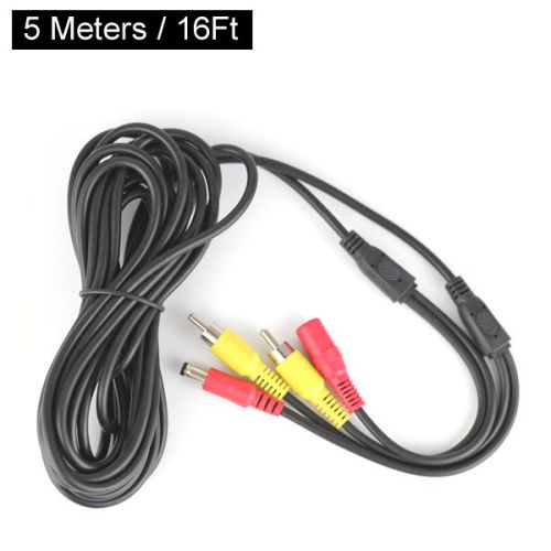 Av cable rca dc for car monitor reverse camera, cctv power lead 5 meters 15ft