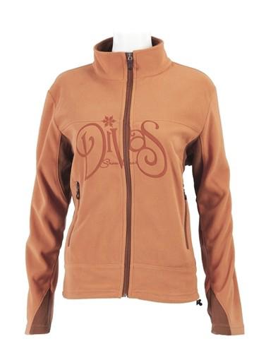 Divas snow gear ladies etched fleece mid-layer jacket - orange (xs / x-small)