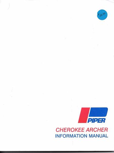 Piper cherokee archer (pa-28-180) information manual