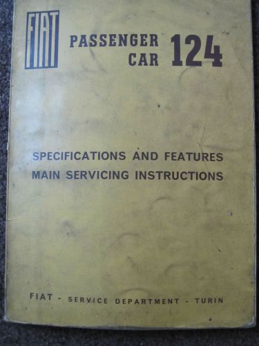 Fiat 124 sedan 1197cc factory specification and features manual