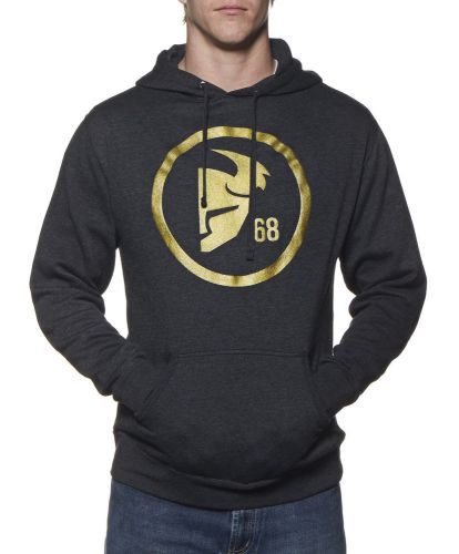 Thor gasket mens pullover hoodie charcoal/gray/gold