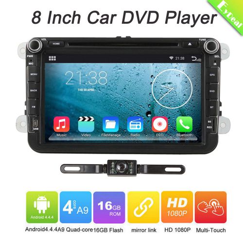 Quad core gps in-dash 8"e 2din android4.4 car radio dvd player for vw+camera