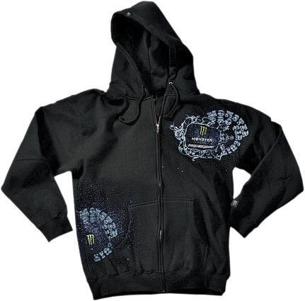 Pro circuit grunge mens zip up hoody black md