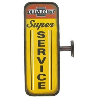 Chevrolet super service "two sided" flange bracket sign, camaro nova chevelle
