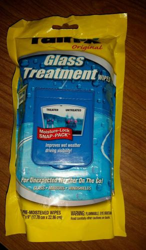 New sealed rain-x glass mirrors windshields treatment pack of 25 wipes 7"x 9"