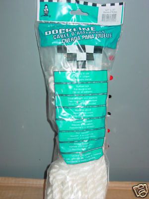 Dock line/rope/ 20' x 1/2' white twisted nylon