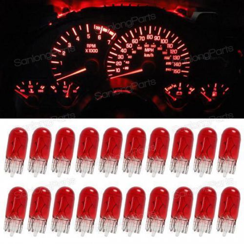 20x t10 158 2825 halogen lamps dash indicator lights red bulbs + holder twist