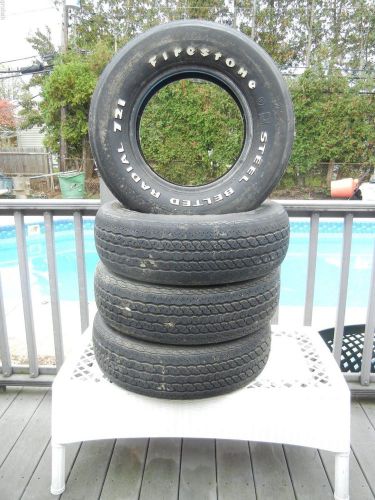 Firestone steel belted radial 721 tires p205/75r14 used (final listing)