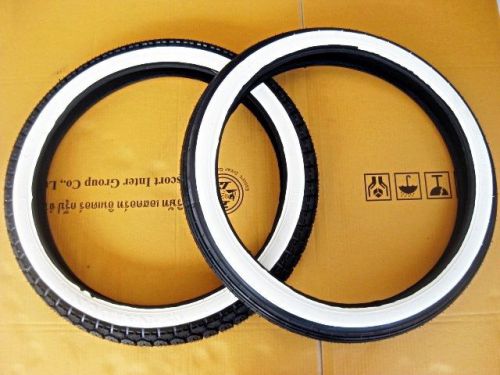 Honda cd50 cd65 cd70 classic f/r white wall tire set 2.25/2.50 17" (bi)