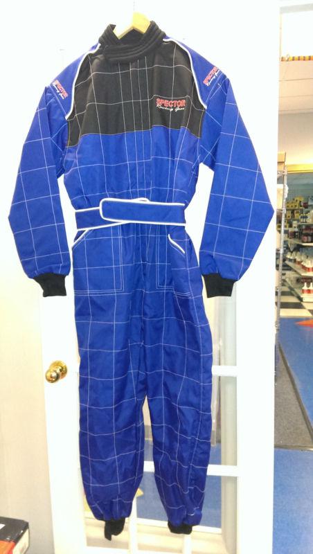 Spector kart suit, size adult medium, blue/black