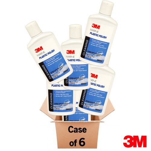 (case of 6) 3m marine plastic polish, high gloss shine, 8 oz bottle