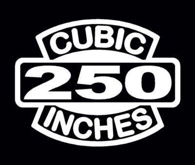 250 engine decal emblem stickers inline six straight 6 ratrod decals
