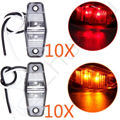 Buy 20 Amber/Red 2 Diode LED Clearance Light RV Trailer Side Marker