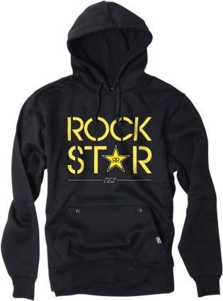 Factory effex rockstar mens pullover hoodie black/yellow md