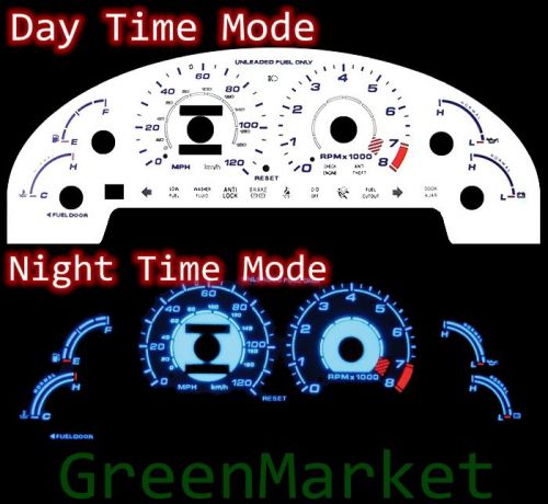 93-97 ford probe lx white face blue indiglo glow gauges