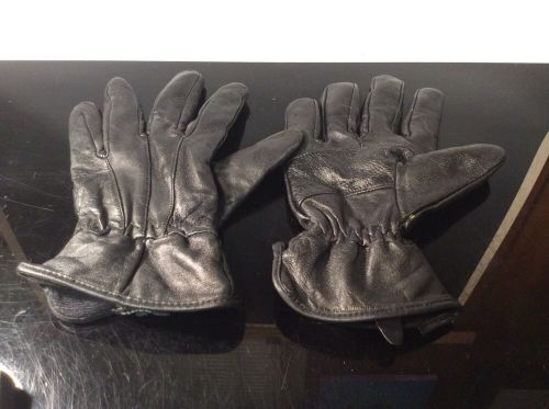 Cold weather leather motorcycle gloves w/ thinsulate insulation- 40 gram sz l