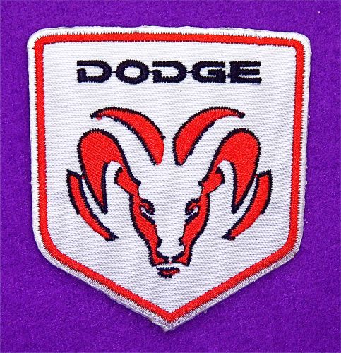 Dodge  red - white - black -  iron on embroidered patch
