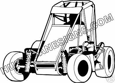 Sprint car usac racing mini midget open window sticker decal