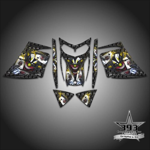 Ski-doo rev mxz snowmobile sled wrap graphics decal kit 03-07 evil joker yellow