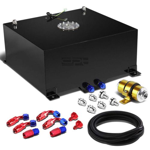 20 gallon/78l aluminum fuel cell tank+oil feed line+30 micron inline filter gold