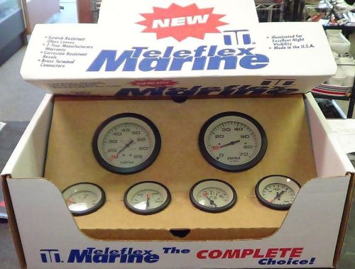 New teleflex sahara inboard sterndrive marine boat 6 gauge set tach speedo volt