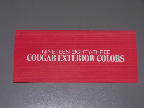 1983 mercury cougar paint exterior colors original sales brochure literature