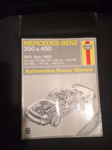 Haynes mercedes benz 1971-1980 350 450 sl service manual