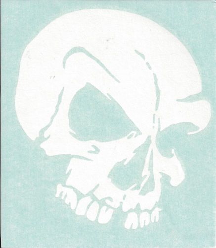 Skull white decal sticker 8" sln 55005